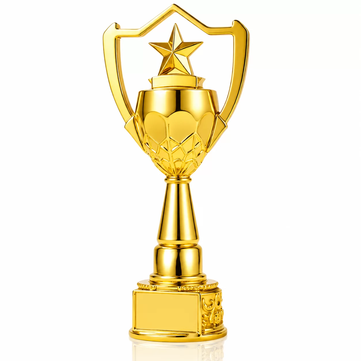 Golden Resin Trophy Cup with Star Design for Sports, School & Corporate Events