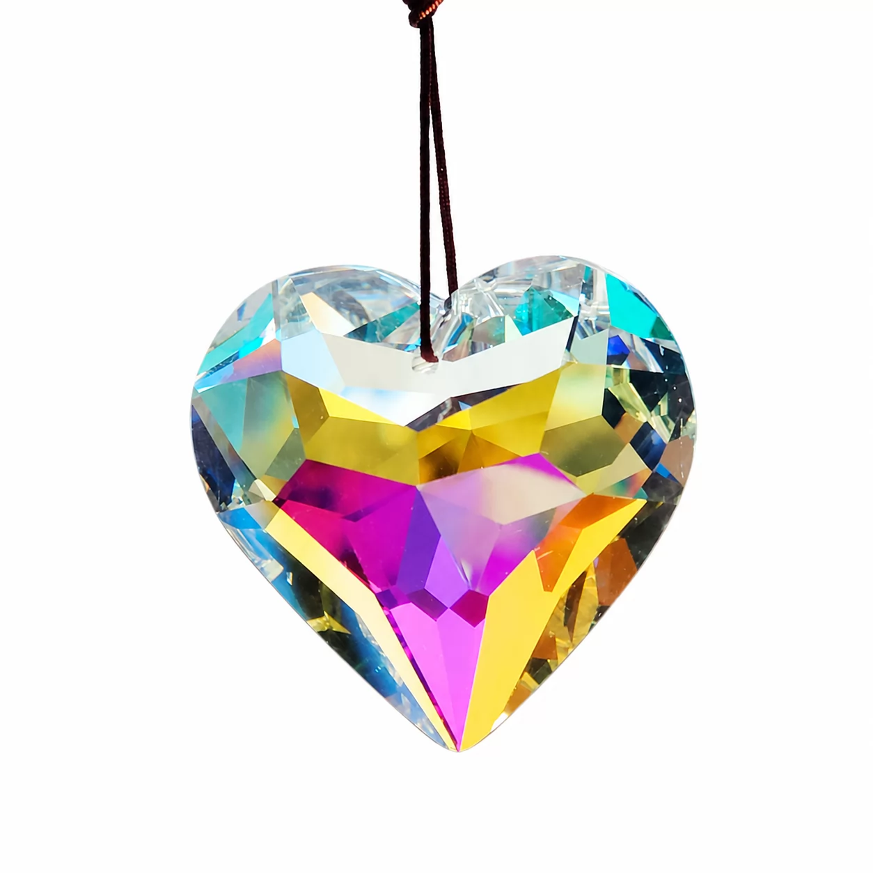Pink Crystal Heart Suncatcher – A Sparkling Hanging Ornament for Love & Home view 2