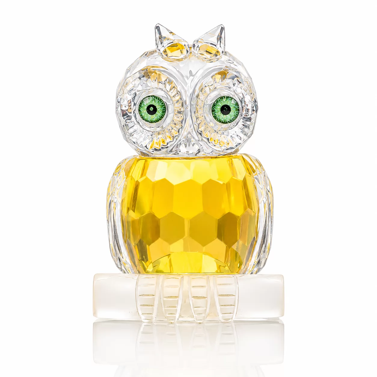 The Wise Owl Crystal Sculpture – Elegant Animal Ornament for Home & Office Decor