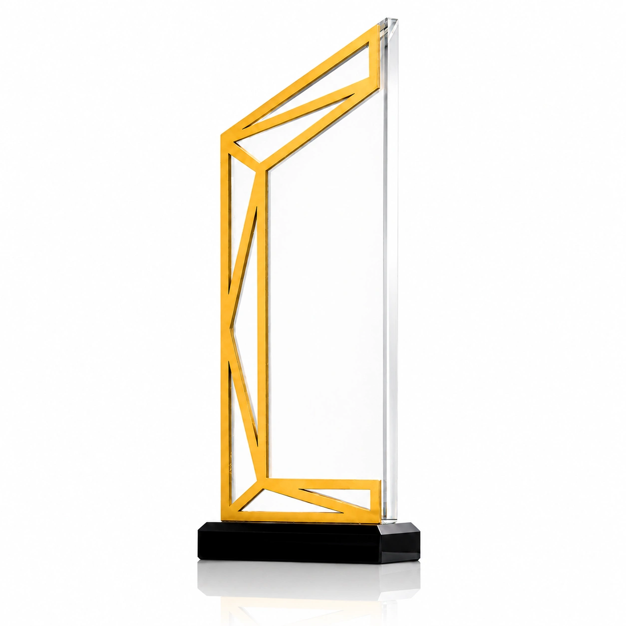 Geometric Frame Crystal Tower Award – Custom Corporate Achievement & Recognition Trophy view 2
