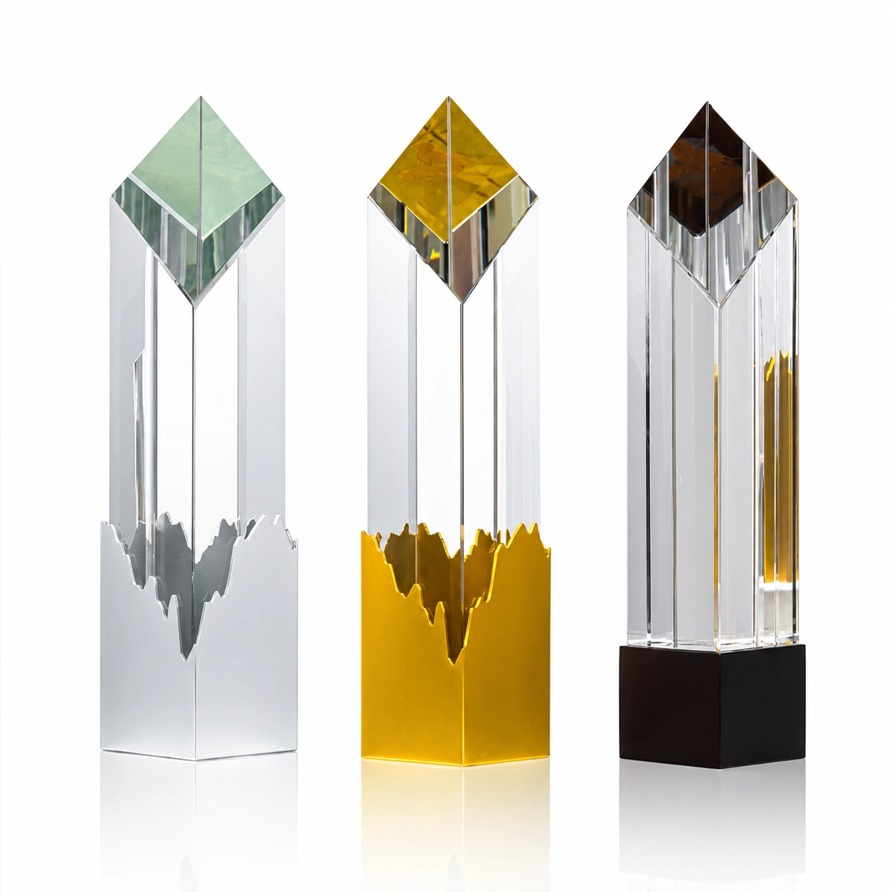 Crystal Obelisk Award with Mountain Peak Design – Custom Corporate Recognition Trophy