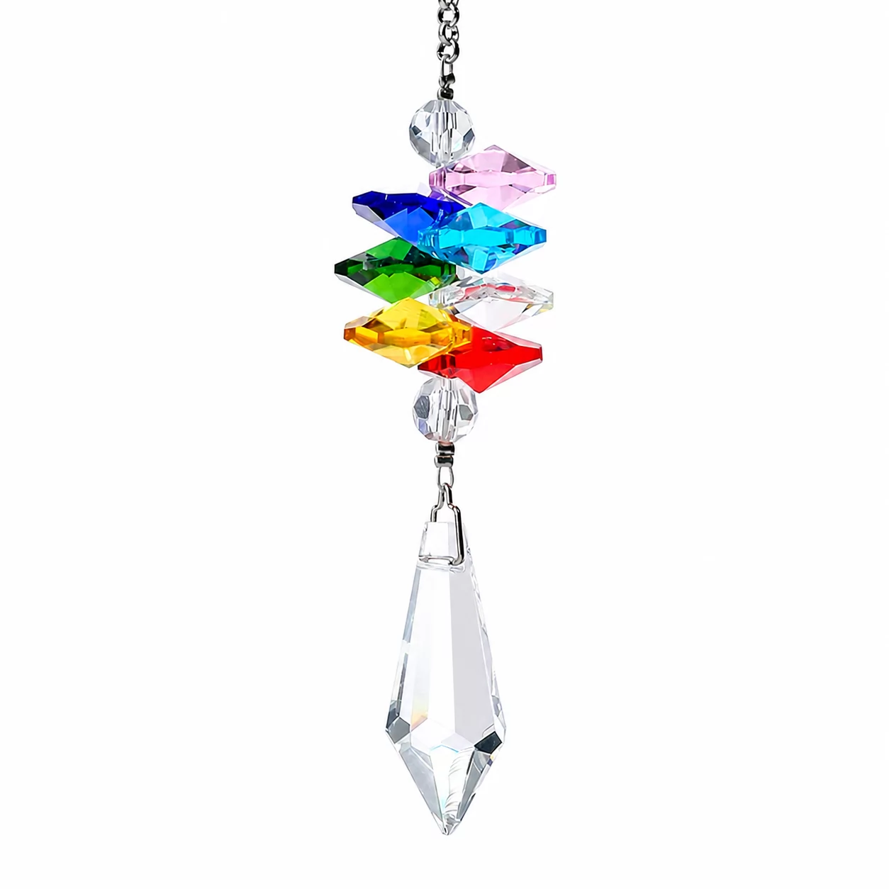 The Prism Diamond Collection – Faceted Crystal Ornament with Rainbow Reflections