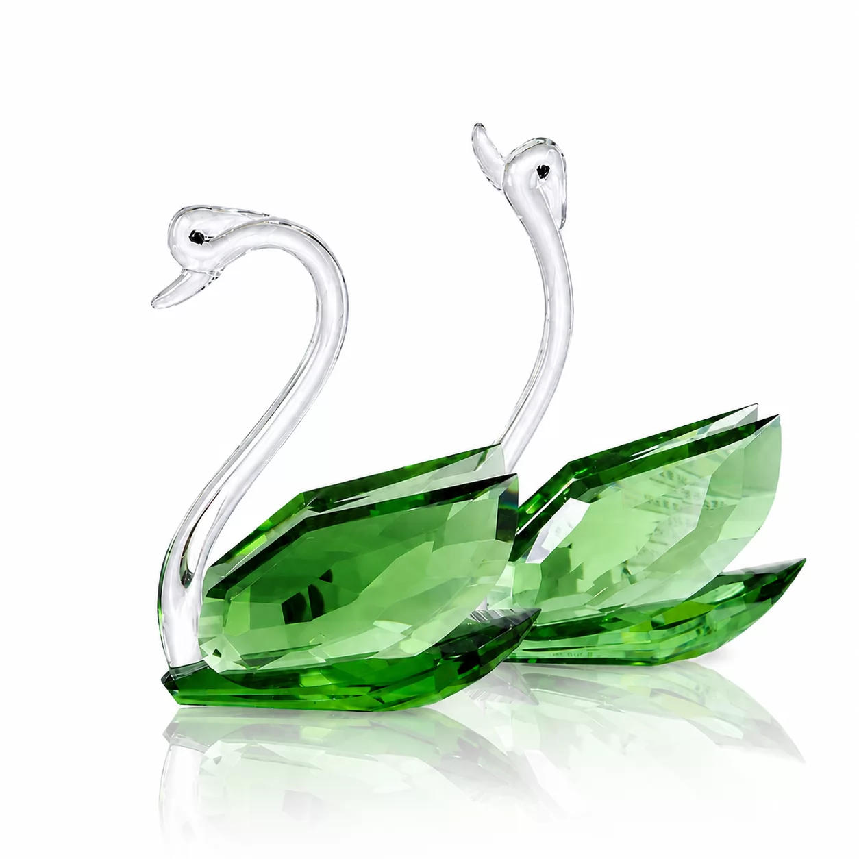 Faceted Crystal Swan Couple Ornament for Wedding Tabletop Decor & Anniversary Gifts view 2