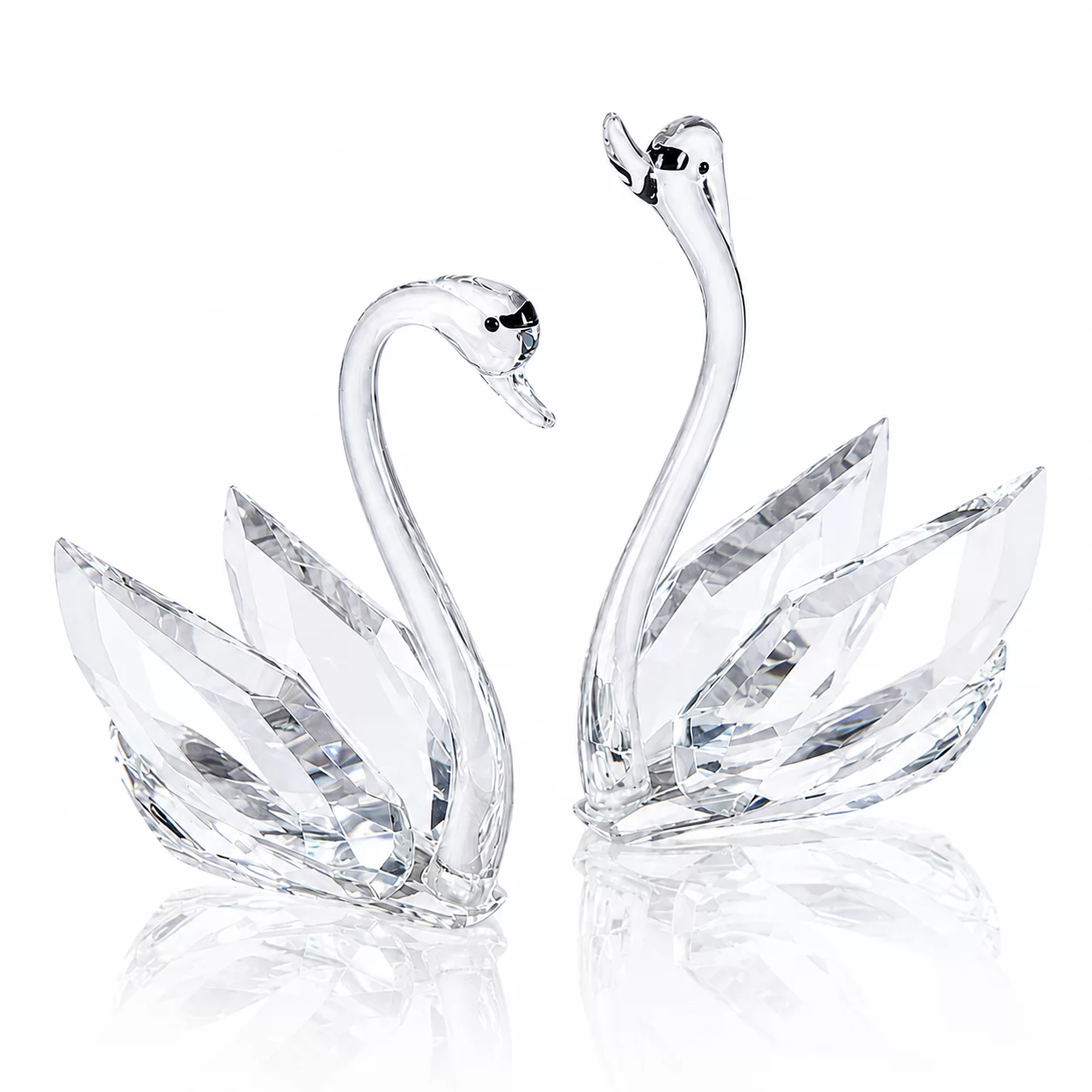 Faceted Crystal Swan Couple Ornament for Wedding Tabletop Decor & Anniversary Gifts view 3