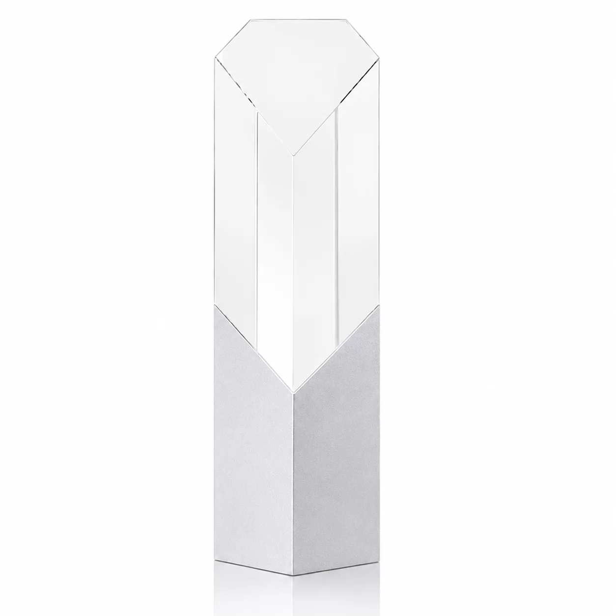 Gold & Silver Metal Column Award with Geometric Top for Corporate Recognition view 3