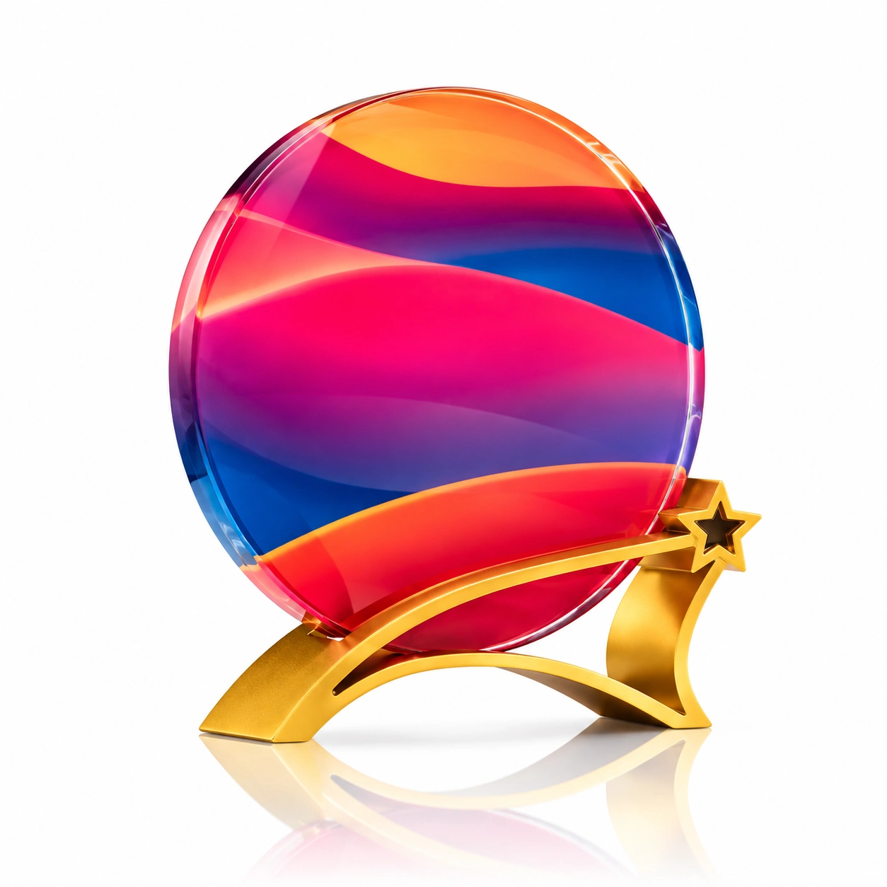 Round Shooting Star Crystal Award – Custom Achievement & Recognition Trophy