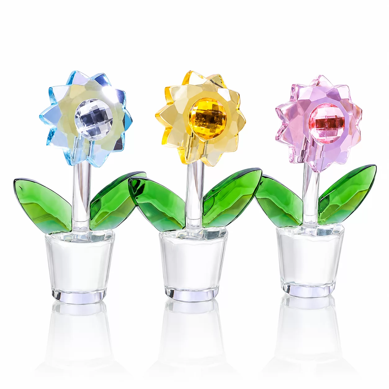 Golden Crystal Sunflower Figurine – A Bright Floral Accent for Modern Spaces view 2