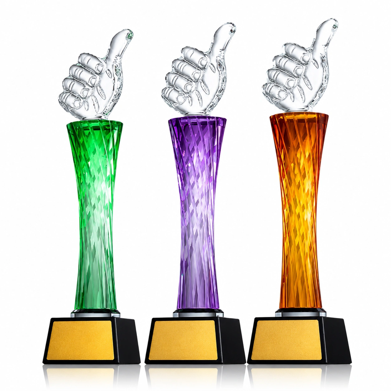 Custom Thumbs Up Award – Crystal Appreciation Trophy for Employees