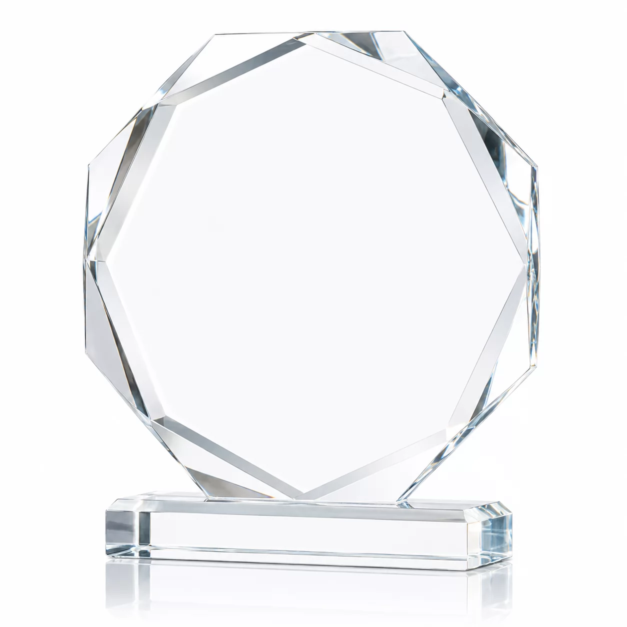 Clear Acrylic Circle Trophy for Employee Excellence & Business Awards