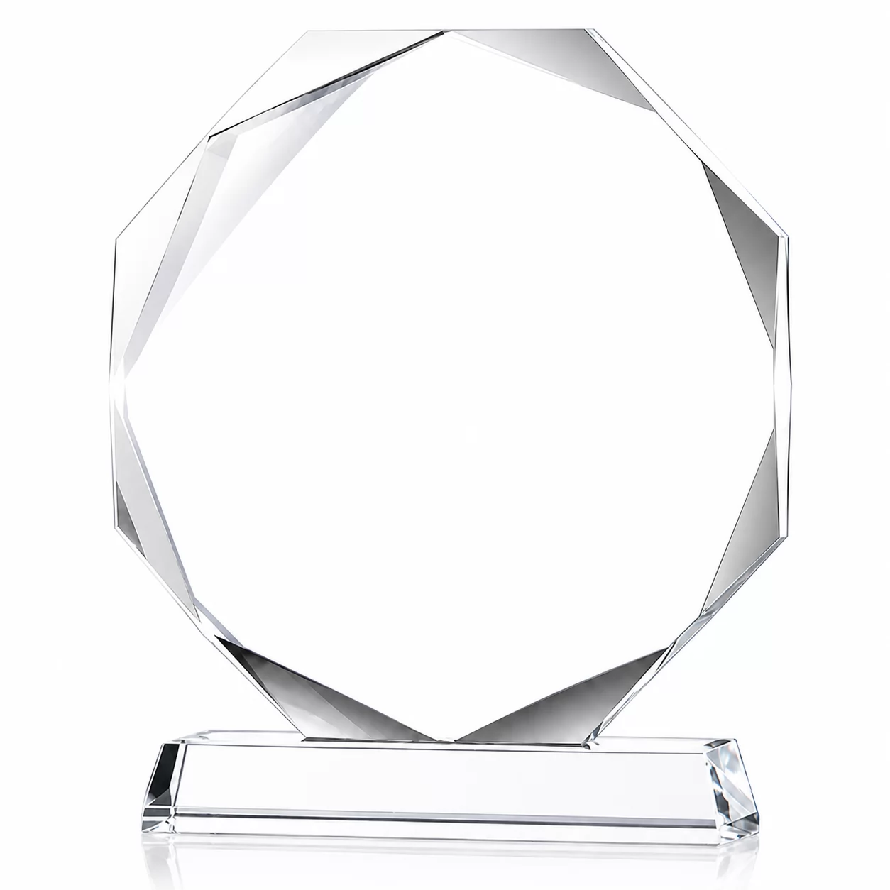Distinctive Custom Refined Crystal Octagon Trophies for Recognition Programs