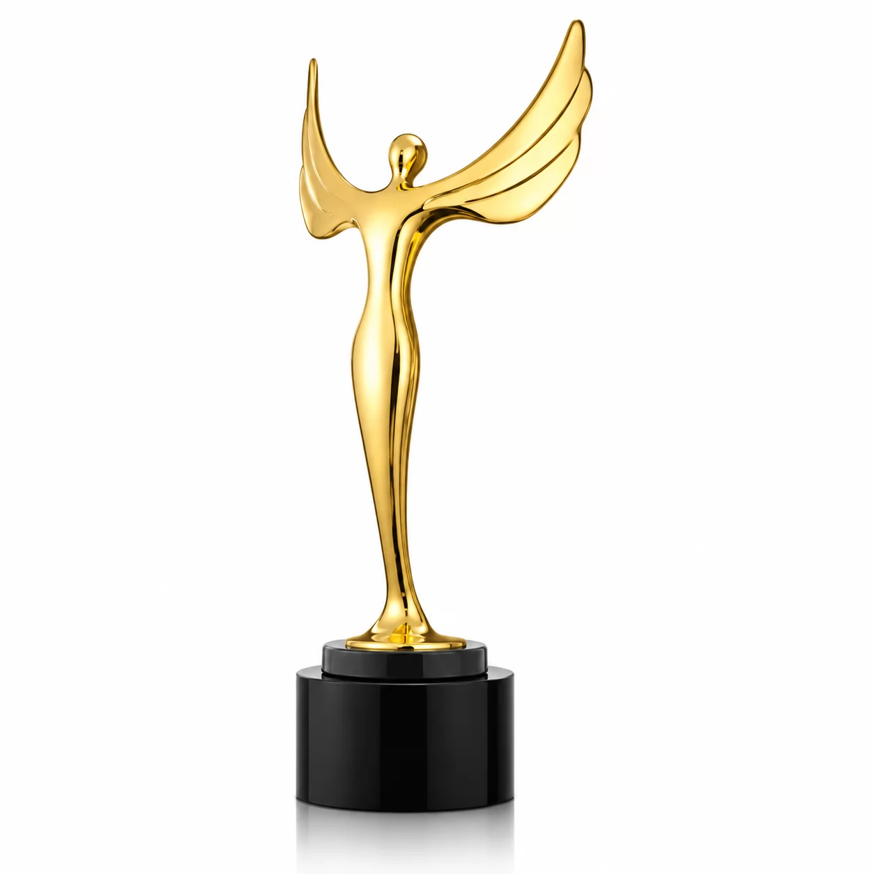 Gold Metal Winged Victory Trophy for Excellence & Outstanding Achievement Awards view 2