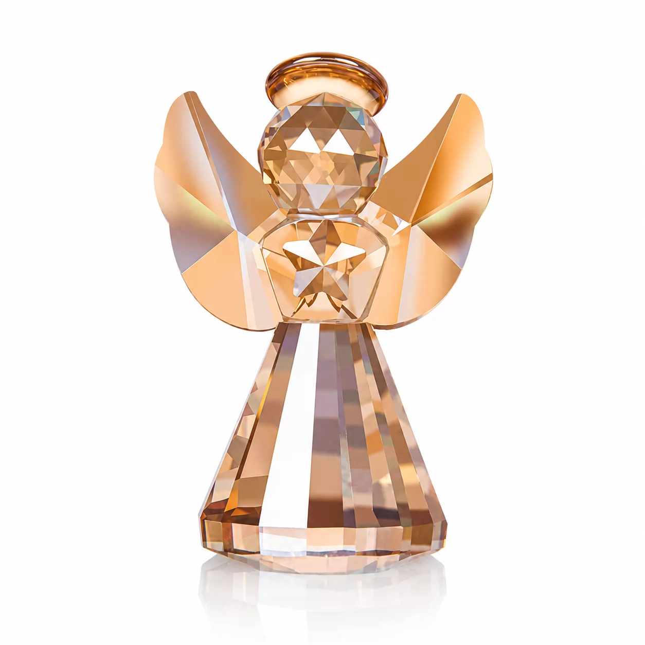 Clear Crystal Angel Figurine with Red Heart – Decorative Guardian Angel for Home Decor & Gifts view 4