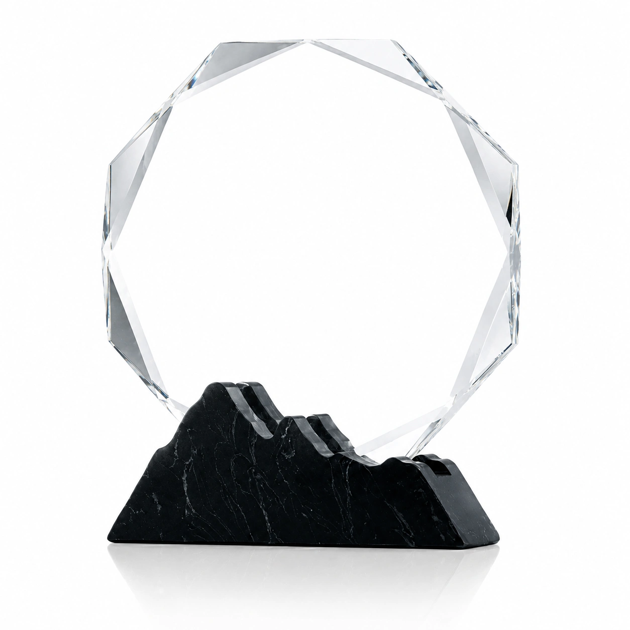 Faceted Crystal Award with Mountain Base – Custom Achievement & Recognition Trophy