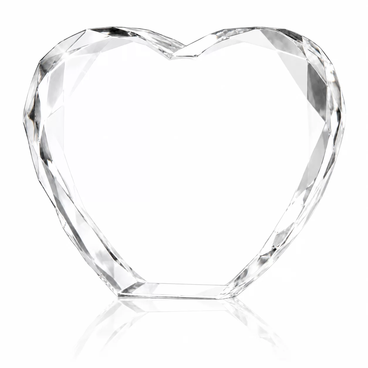 Diamond-Cut Crystal Heart Blank for Personalized 3D Image Engraving
