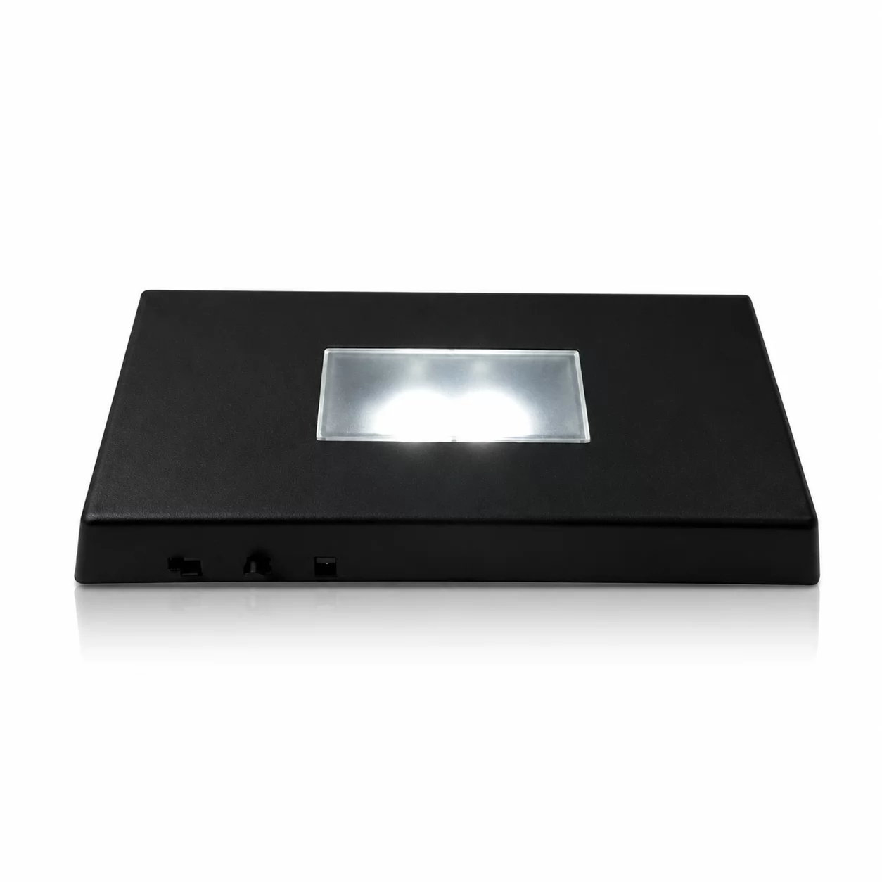 Black Rectangular LED Light Base with Center Light Panel for 3D Crystal Display