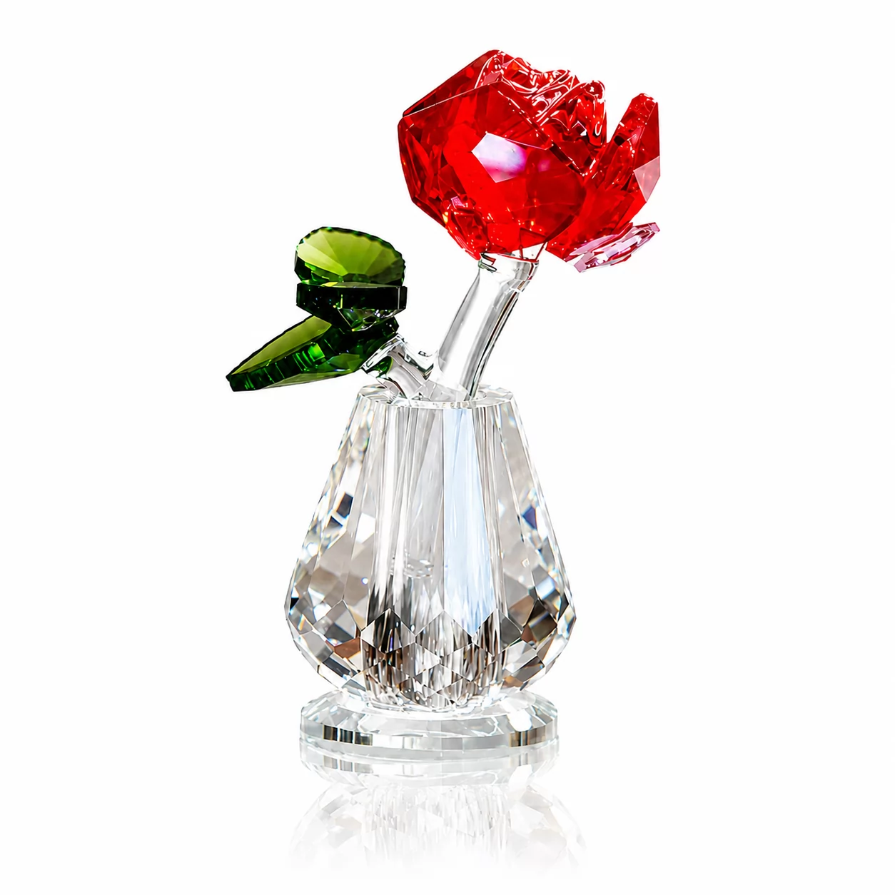 Blue Crystal Rose in Clear Vase Figurine – Elegant Floral Keepsake for Wedding, Anniversary & Home Dec view 3
