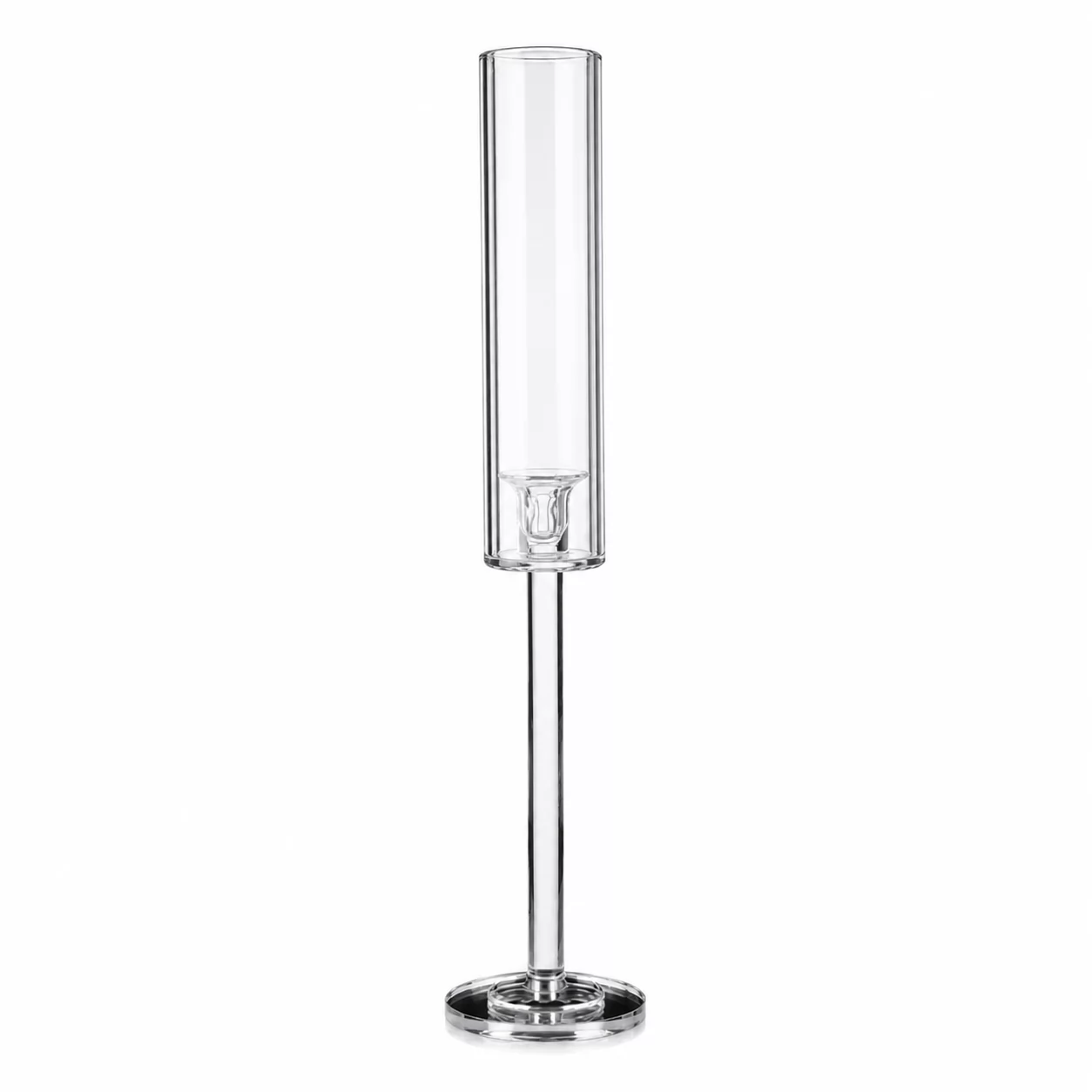 Slim Cylinder Candle Holder with Clear Glass Shade for Elegant Events & Home Styling