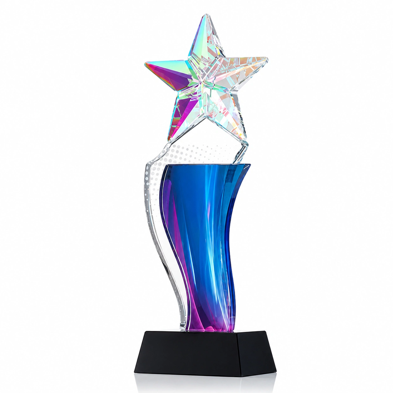 Custom Colorful Crystal Star Trophy for Achievement Recognition