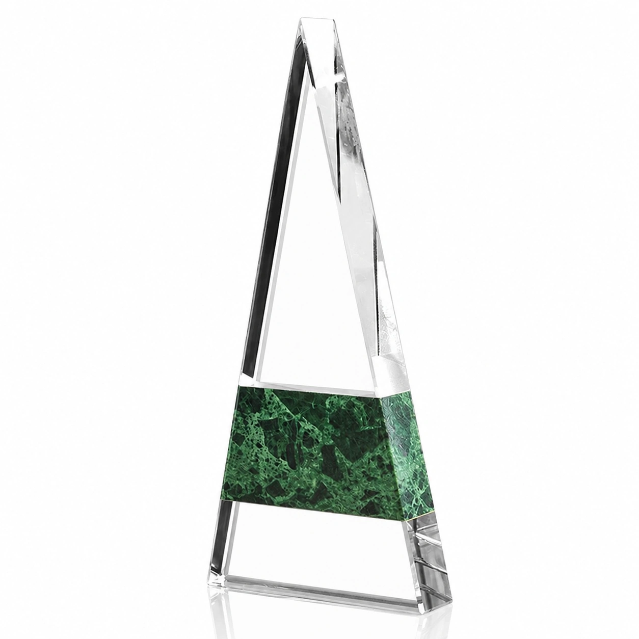 Clear Obelisk Crystal Award with Black Accent – Custom Executive Recognition Trophy view 2