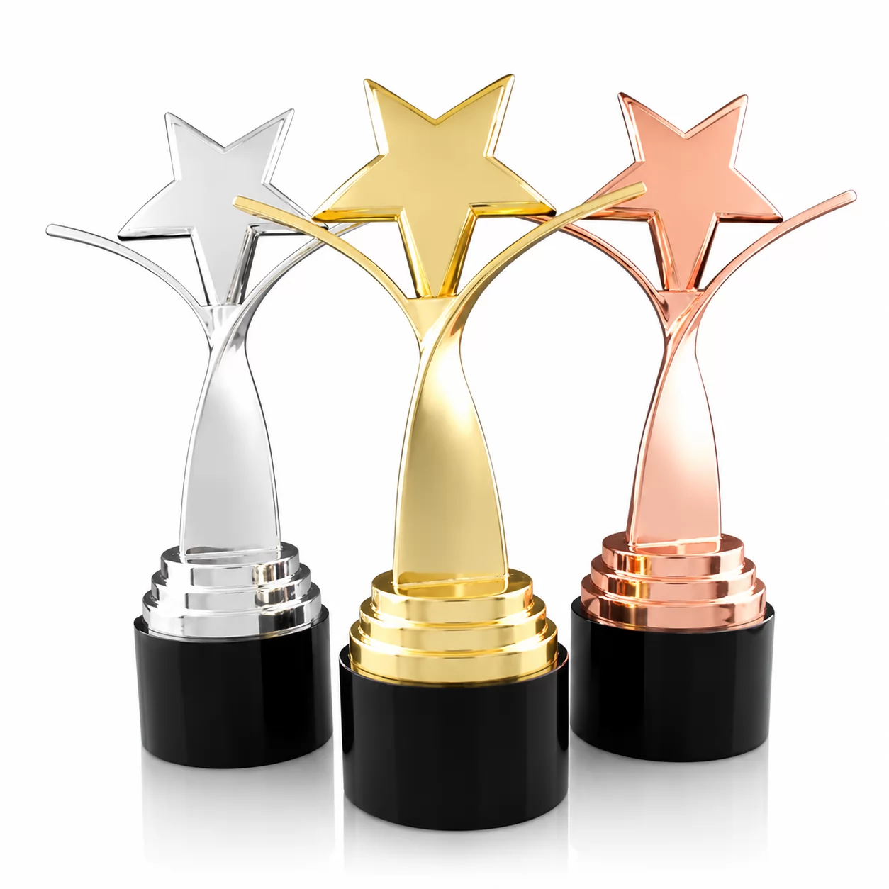 Modern Rising Star Award with Black Base for Corporate Excellence & Recognition