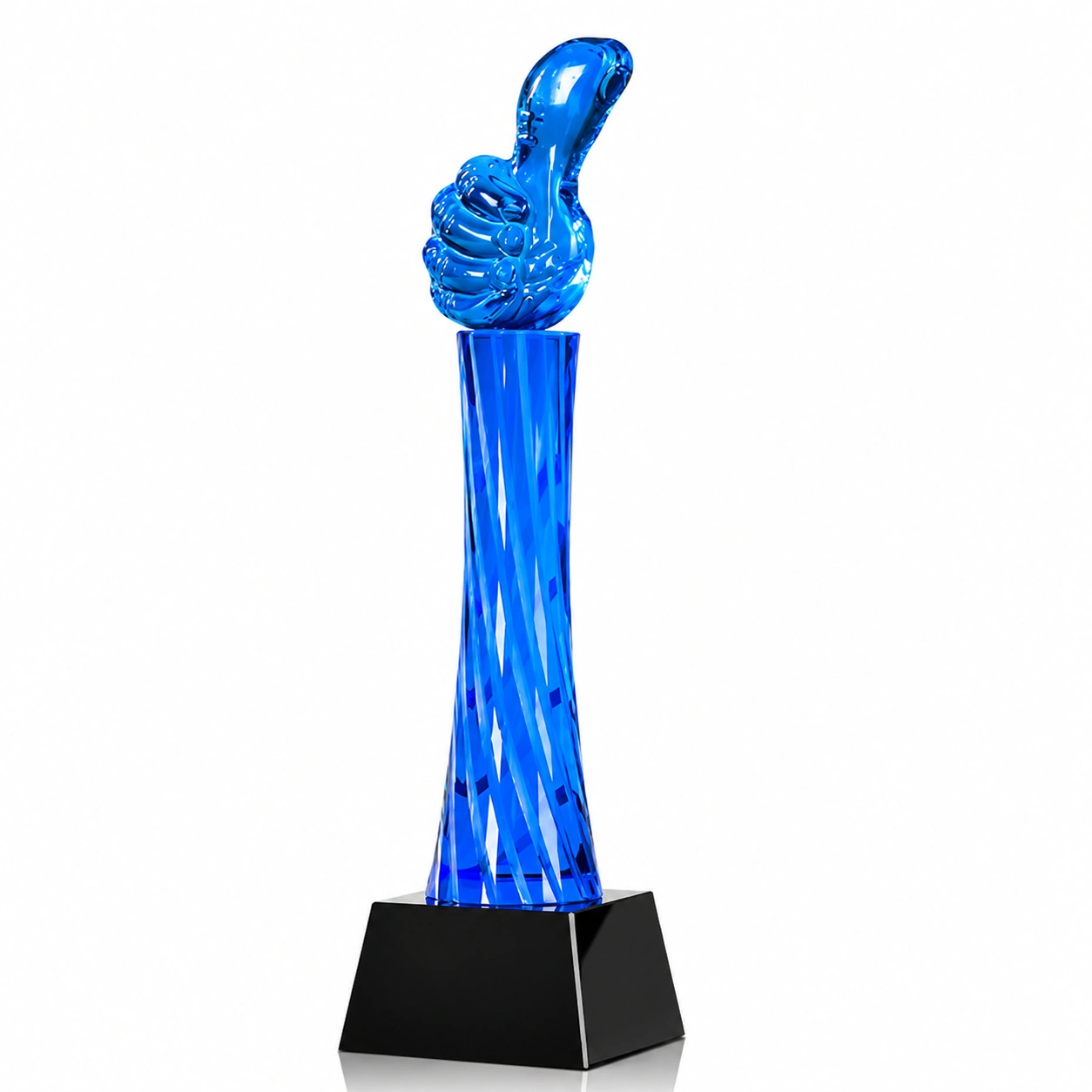 Blue Thumbs Up Achievement Trophy – Personalized Recognition Award
