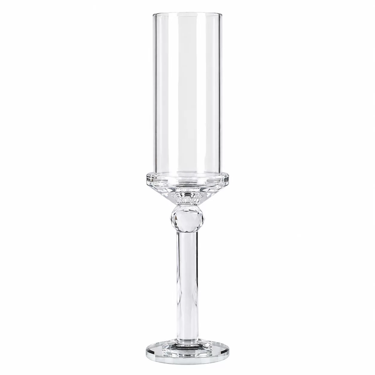 Modern Crystal Candle Stand with Glass Shade for Luxury Events & Home Decoration