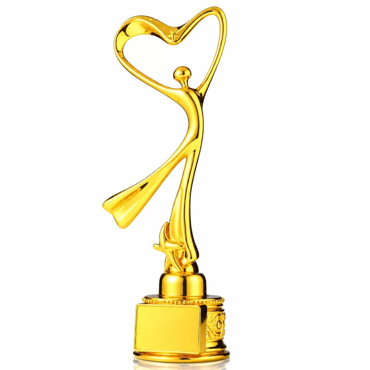 Elegant Heart-Shaped Resin Award with Abstract Figure for Love & Appreciation Gifts