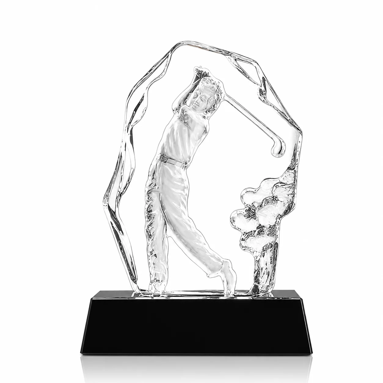 Crystal Golf Sculpture Award – Artistic Trophy for Achievement & Excellence