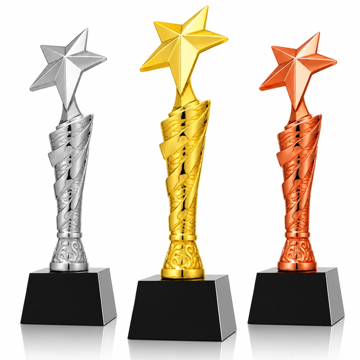 old Silver Bronze Shooting Star Resin Trophy for Winner & Achievement Awards