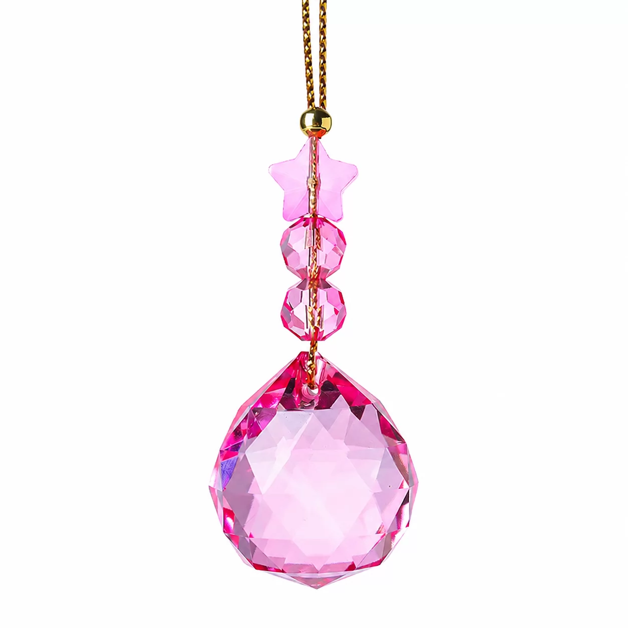 Golden Crystal Suncatcher – A Warm Hanging Ornament with Gemstone Brilliance view 4