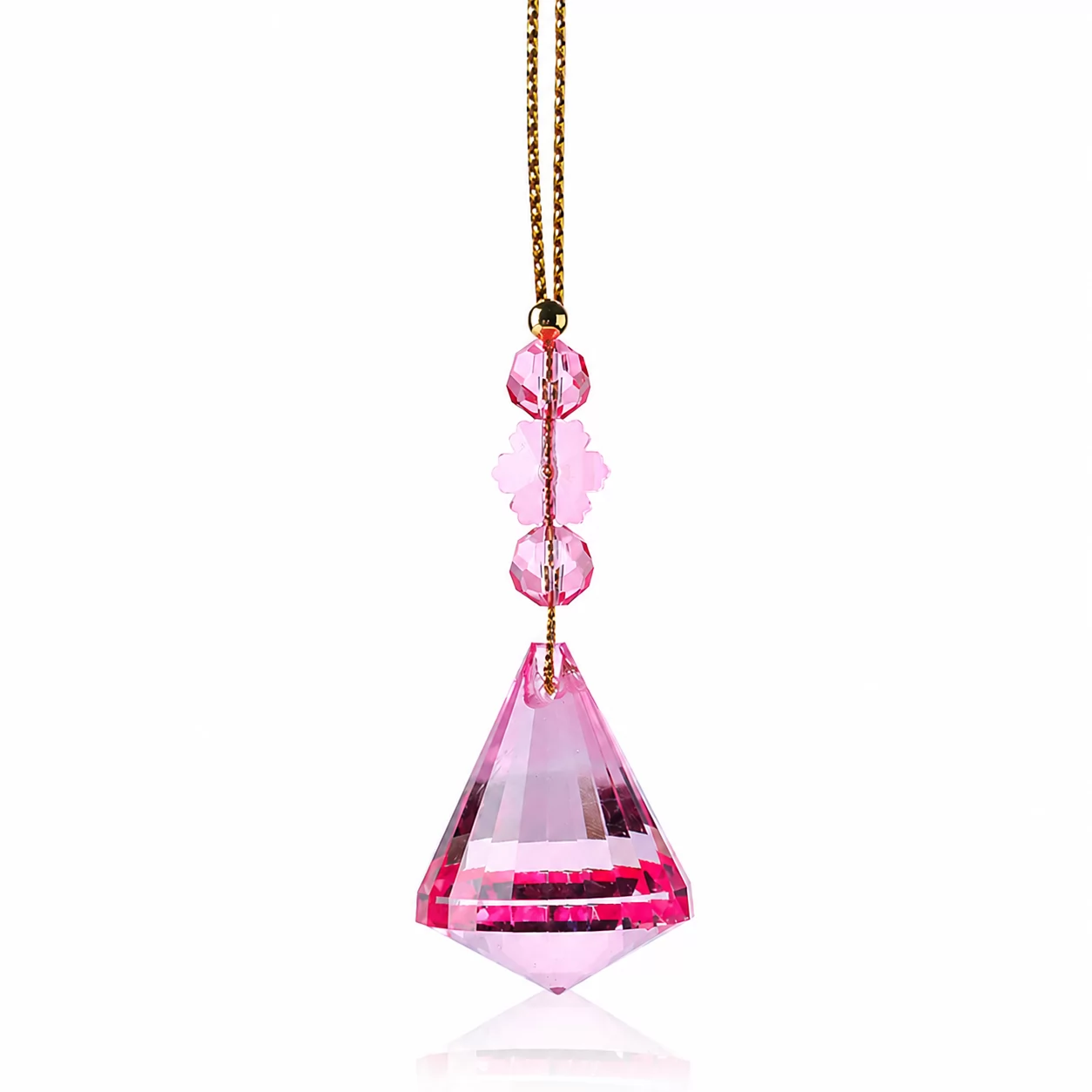 Pink Prism Crystal Ornament – A Delicate Hanging Accent for Home & Gifts