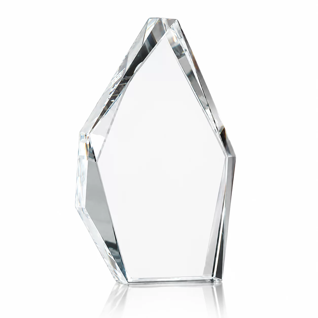 Pentagon-Shaped Optical Crystal Blank for 3D Laser Photo Engraving