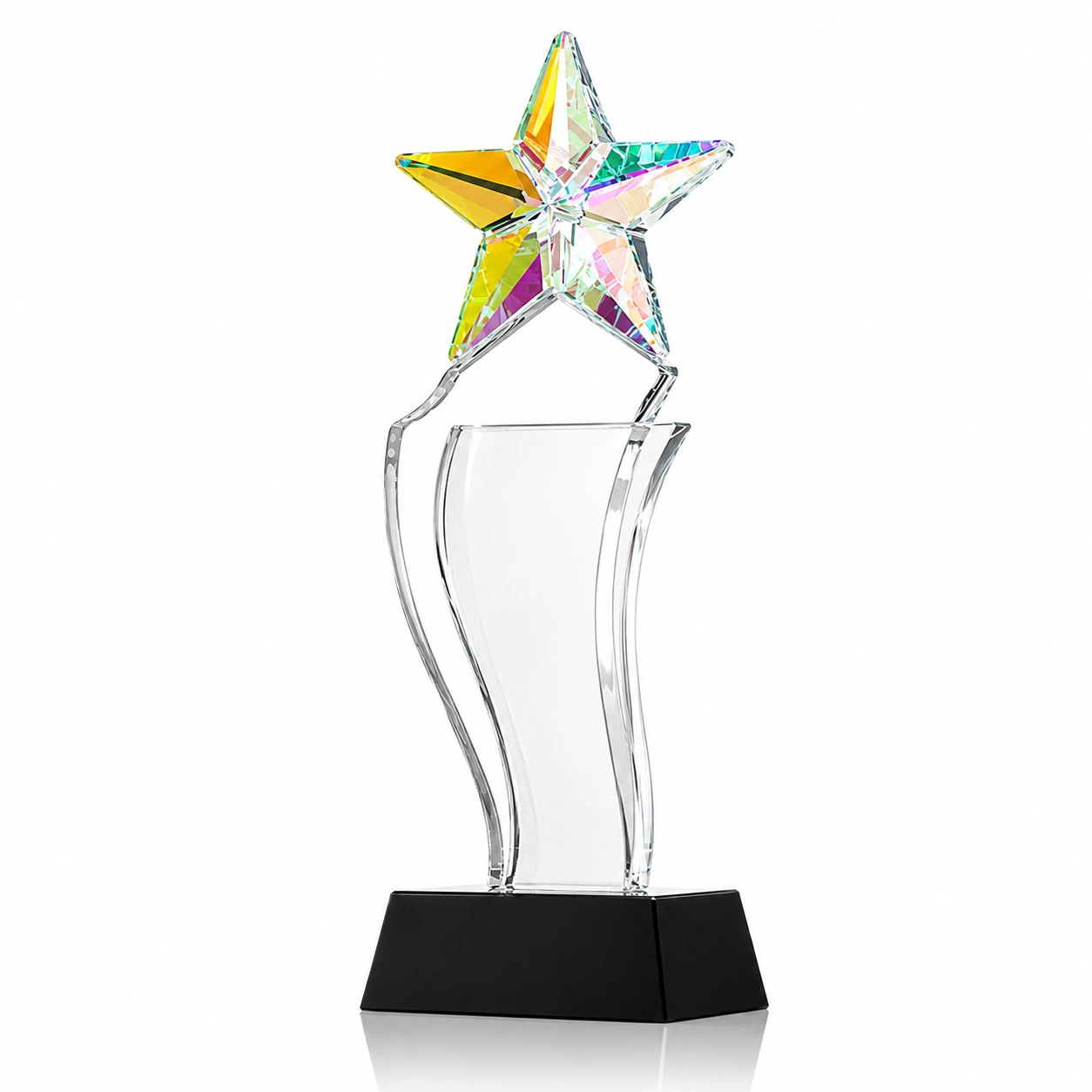 Custom Colorful Crystal Star Trophy for Achievement Recognition view 2