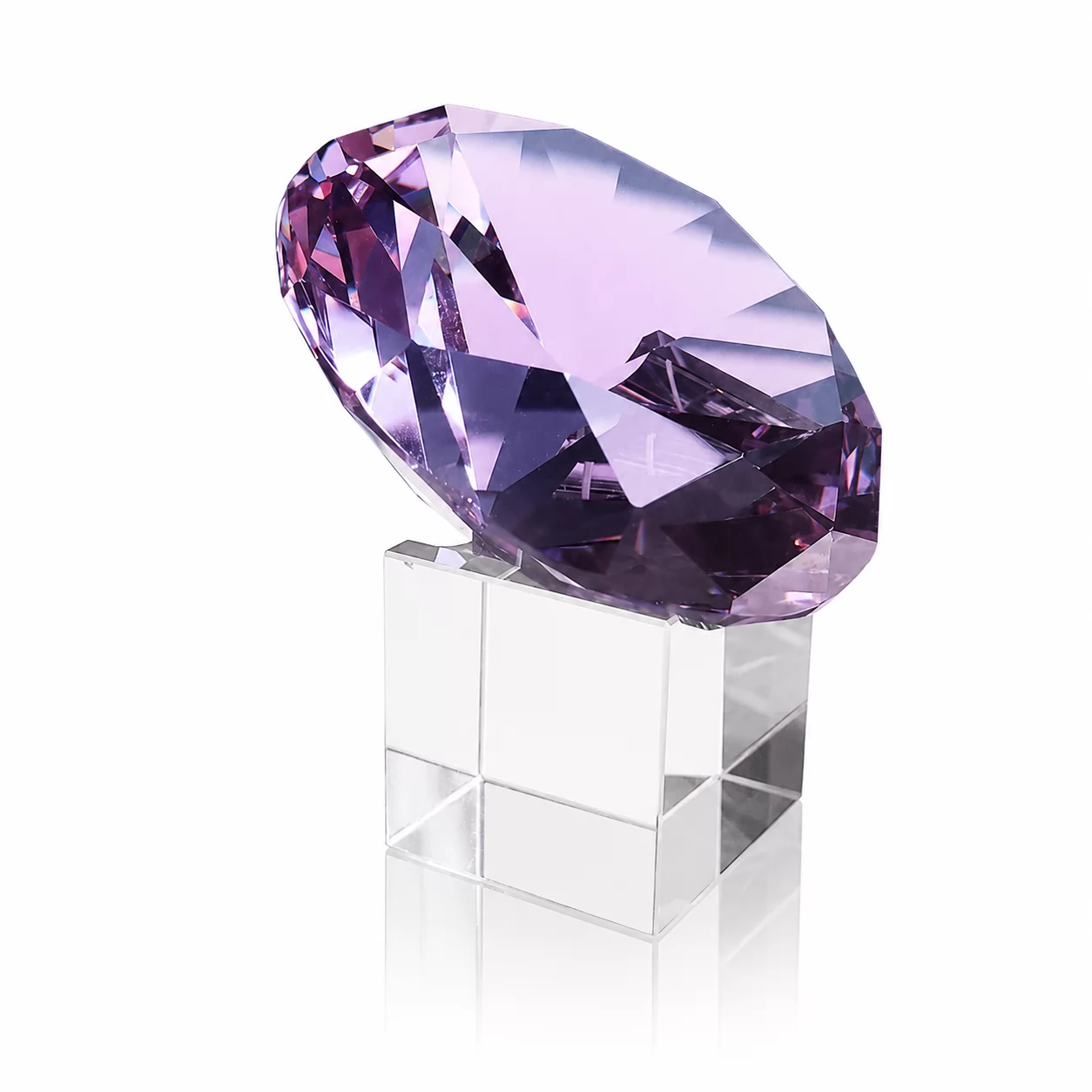 Faceted Red Crystal Diamond Paperweight for Gifts, Displays & Special Occasions view 5