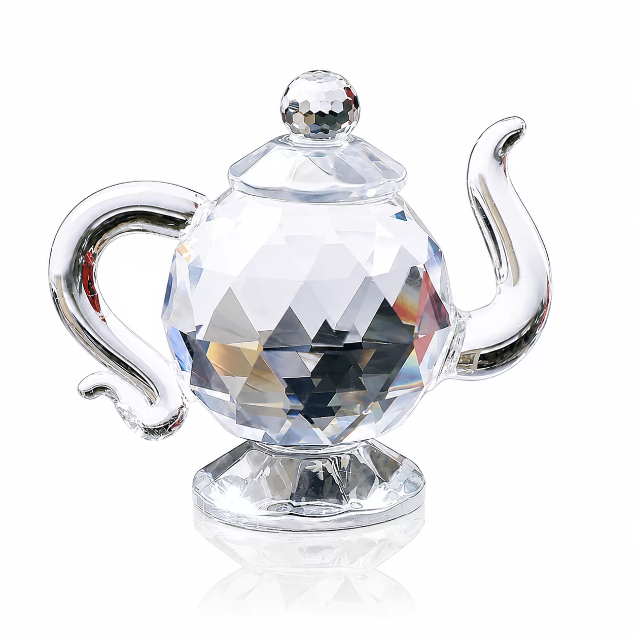 Crystal Teapot Figurine with Faceted Gem Design – Timeless Home Accent view 2