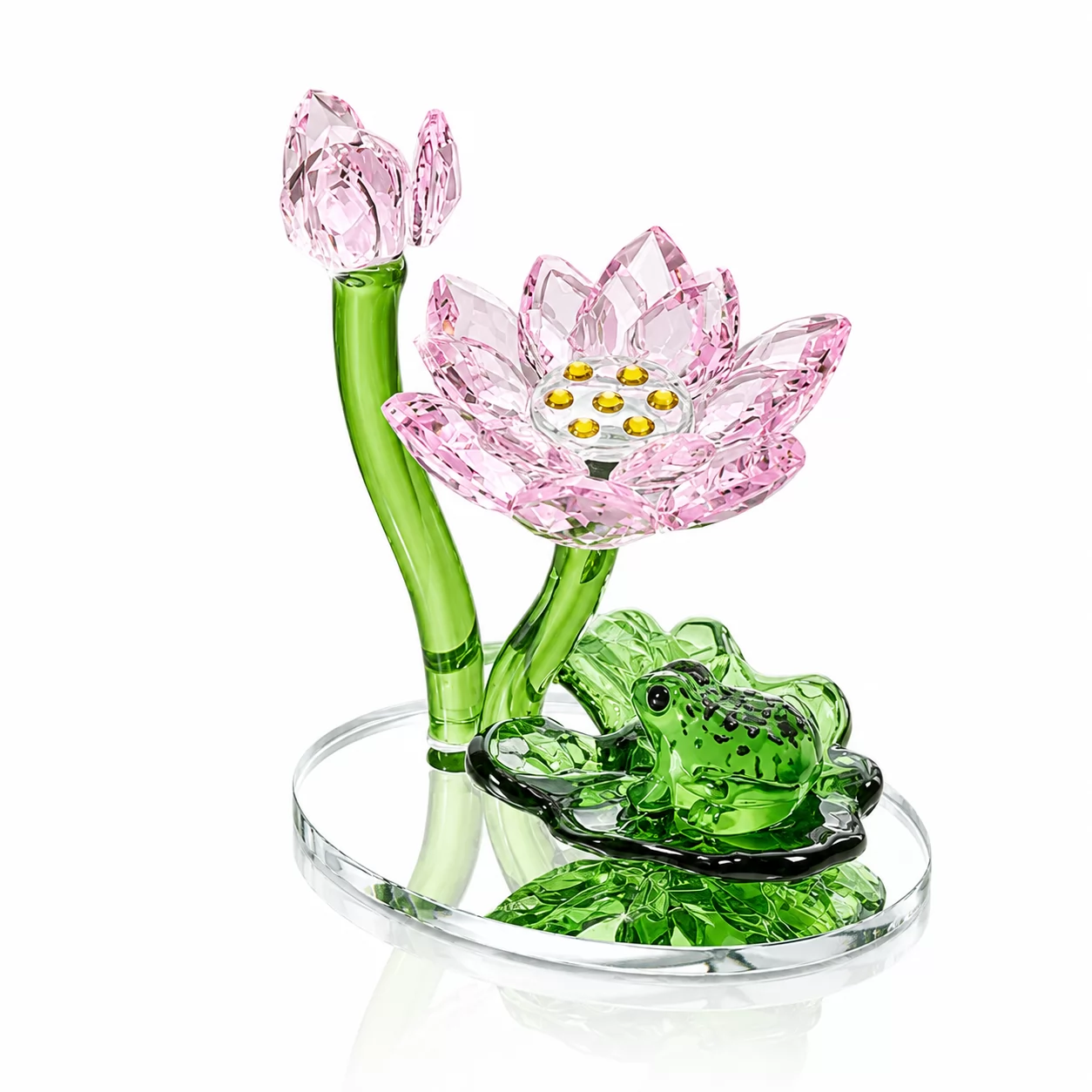 Crystal Lotus Flower Figurine – Elegant Botanical Ornament for Peace & Home Decor